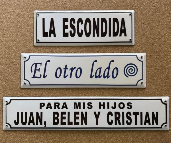 2 Líneas — Placas Parmui Placa enlozada Parmui, 2 líneas