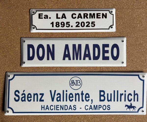 2 Líneas — Placas Parmui Placa enlozada Parmui, 2 líneas