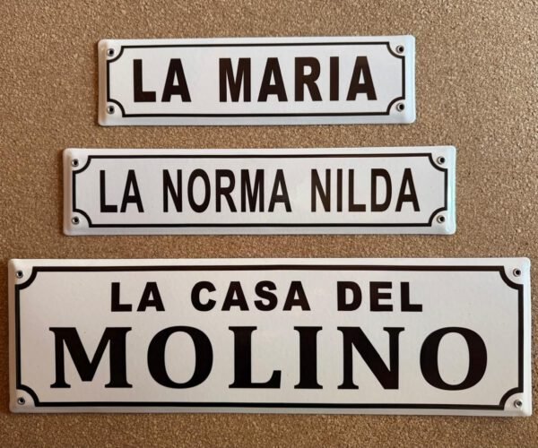 2 Líneas — Placas Parmui Placa enlozada Parmui, 2 líneas