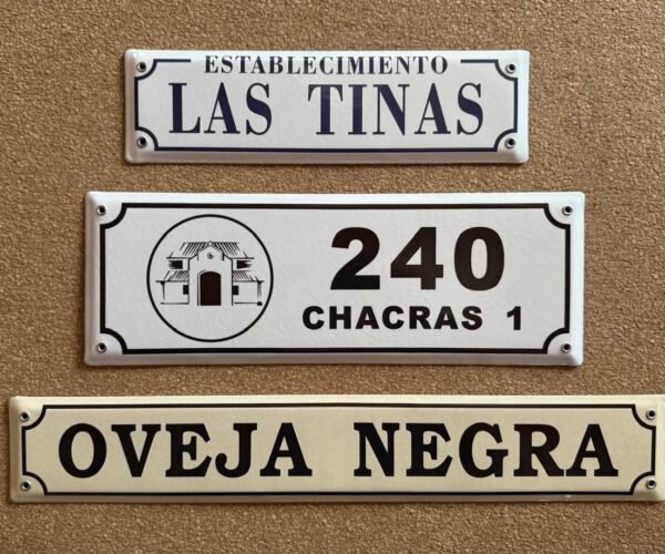 2 Líneas — Placas Parmui Placa enlozada Parmui, 2 líneas