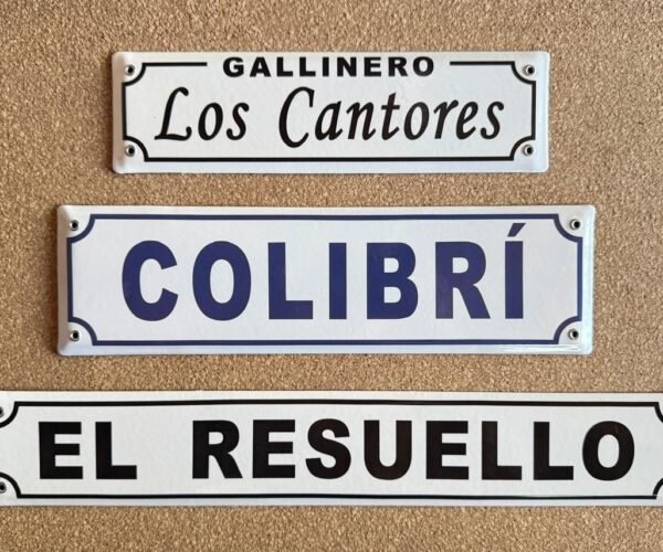 2 Líneas — Placas Parmui Placa enlozada Parmui, 2 líneas