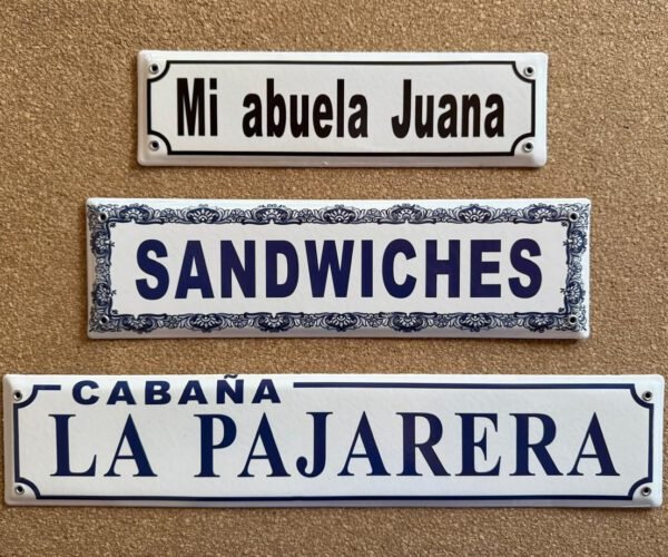 2 Líneas — Placas Parmui Placa enlozada Parmui, 2 líneas