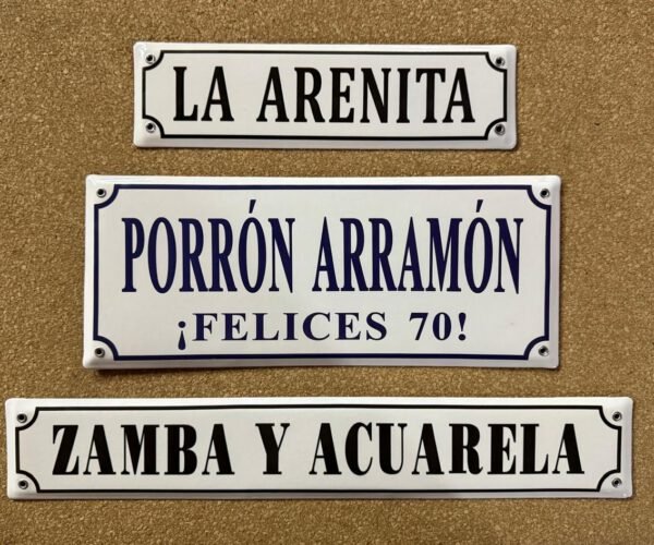 2 Líneas — Placas Parmui Placa enlozada Parmui, 2 líneas