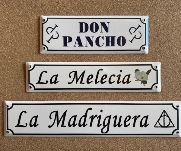 2 Líneas — Placas Parmui Placa enlozada Parmui, 2 líneas
