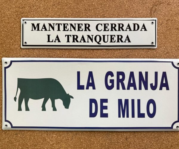 2 Líneas — Placas Parmui Placa enlozada Parmui, 2 líneas