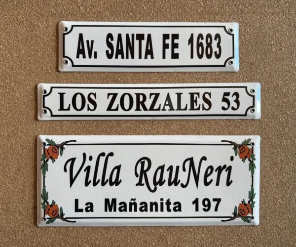 Con Dirección — Placas Parmui Placa enlozada Parmui, con dirección