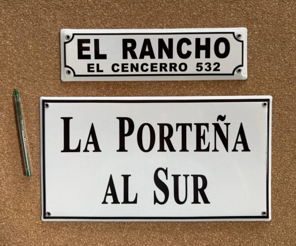 Con Dirección — Placas Parmui Placa enlozada Parmui, con dirección