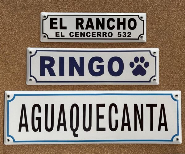 Con Dirección — Placas Parmui Placa enlozada Parmui, con dirección