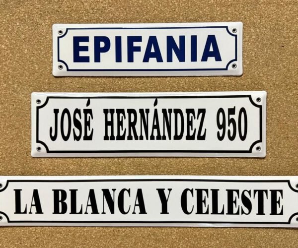 Con Dirección — Placas Parmui Placa enlozada Parmui, con dirección