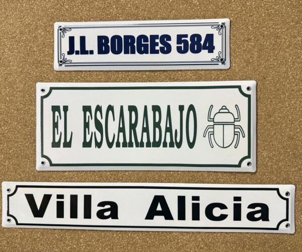 Con Dirección — Placas Parmui Placa enlozada Parmui, con dirección