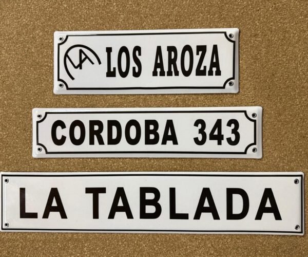 Con Dirección — Placas Parmui Placa enlozada Parmui, con dirección