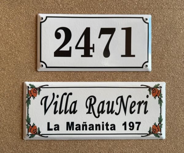 Con Dirección — Placas Parmui Placa enlozada Parmui, con dirección