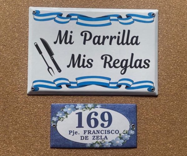 Parrilla — Placas Parmui Placa enlozada Parmui, parrilla
