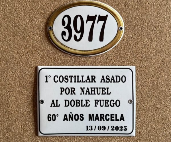 Parrilla — Placas Parmui Placa enlozada Parmui, parrilla