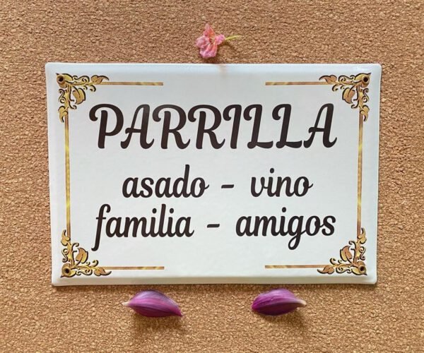 Parrilla — Placas Parmui Placa enlozada Parmui, parrilla