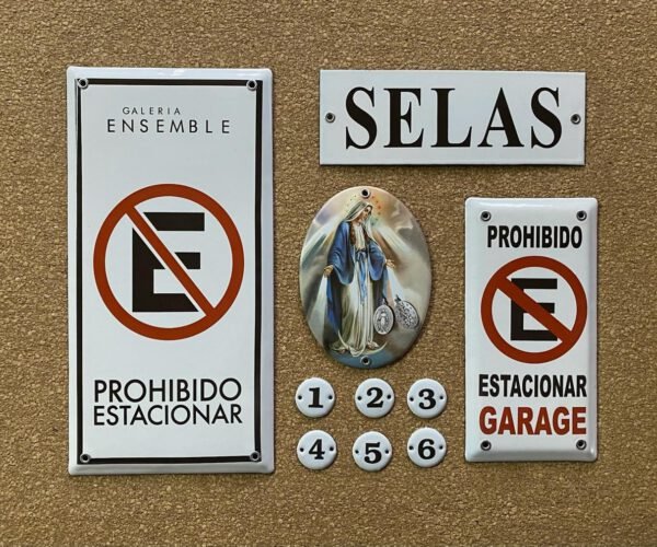 Prohibido estacionar — Placas Parmui Placa enlozada Parmui, prohibido estacionar