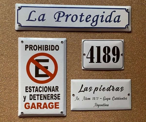 Prohibido estacionar — Placas Parmui Placa enlozada Parmui, prohibido estacionar