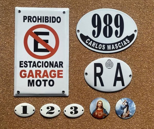 Prohibido estacionar — Placas Parmui Placa enlozada Parmui, prohibido estacionar