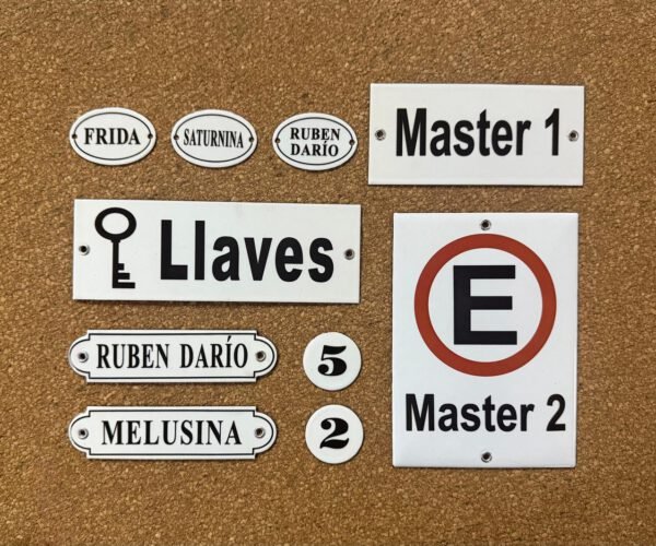Prohibido estacionar — Placas Parmui Placa enlozada Parmui, prohibido estacionar