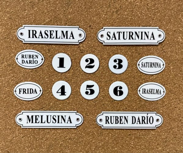 Redondas — Placas Parmui Placa enlozada Parmui, redondas