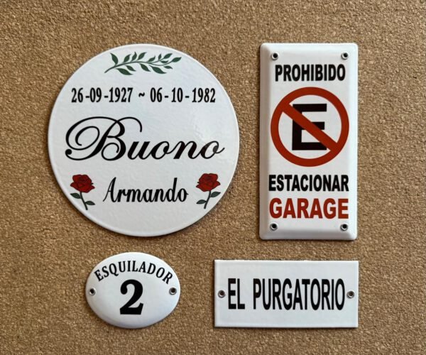 Redondas — Placas Parmui Placa enlozada Parmui, redondas
