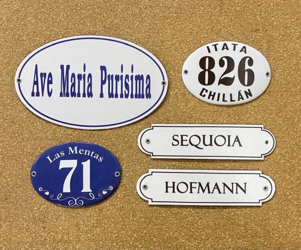 Sagomadas — Placas Parmui Placa enlozada Parmui, sagomadas