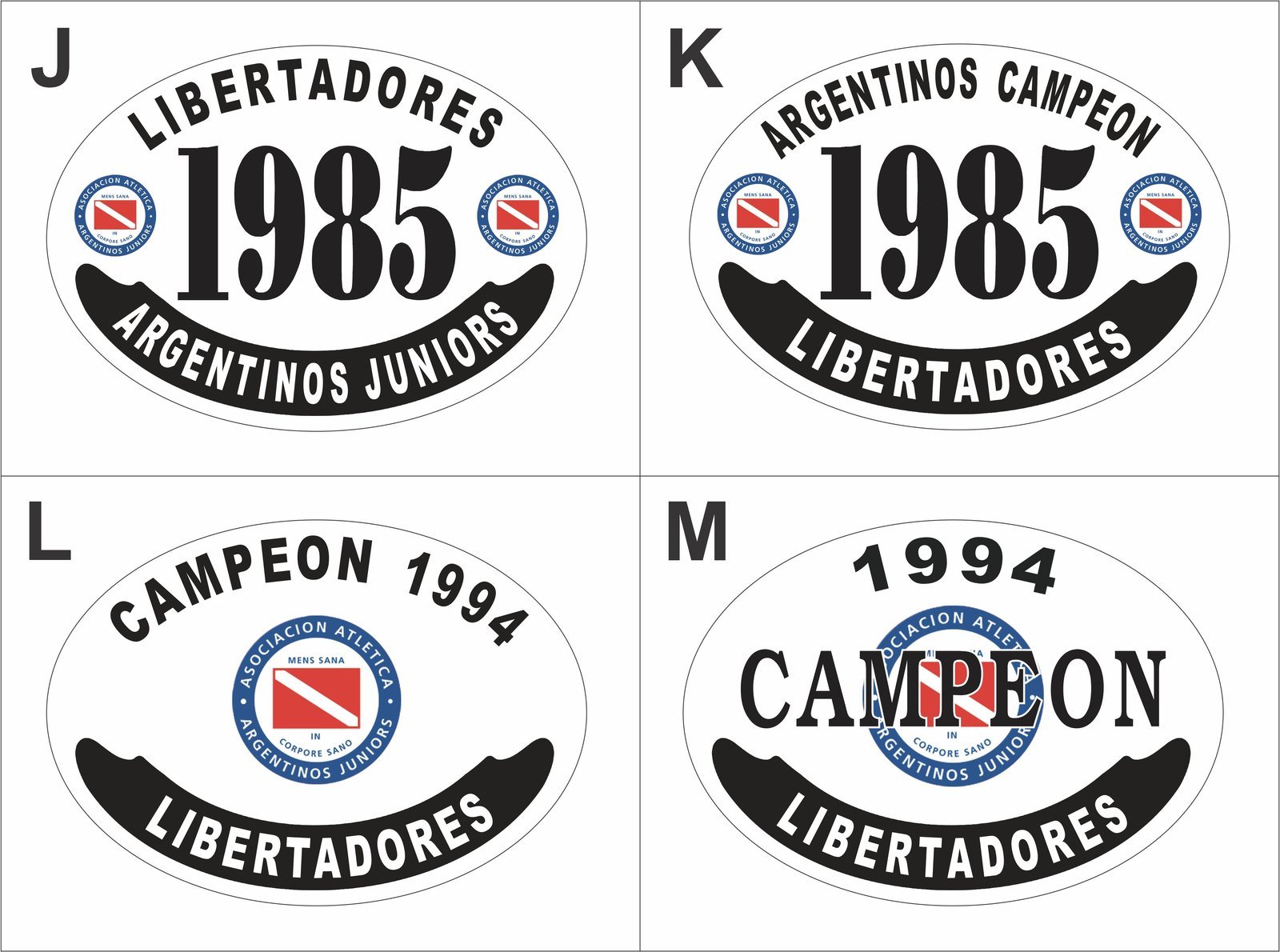 Modelos de placa enlozada de Argentinos Juniors