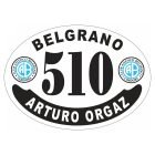 Placa enlozada de Belgrano, diseño C