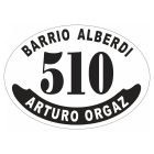 Placa enlozada de Belgrano, diseño F