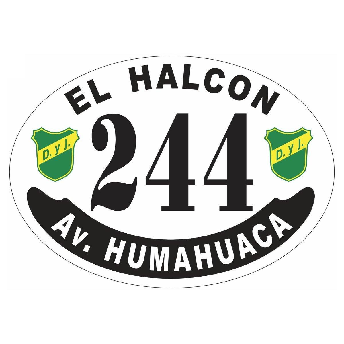Placa enlozada de Defensa y Justicia, diseño D