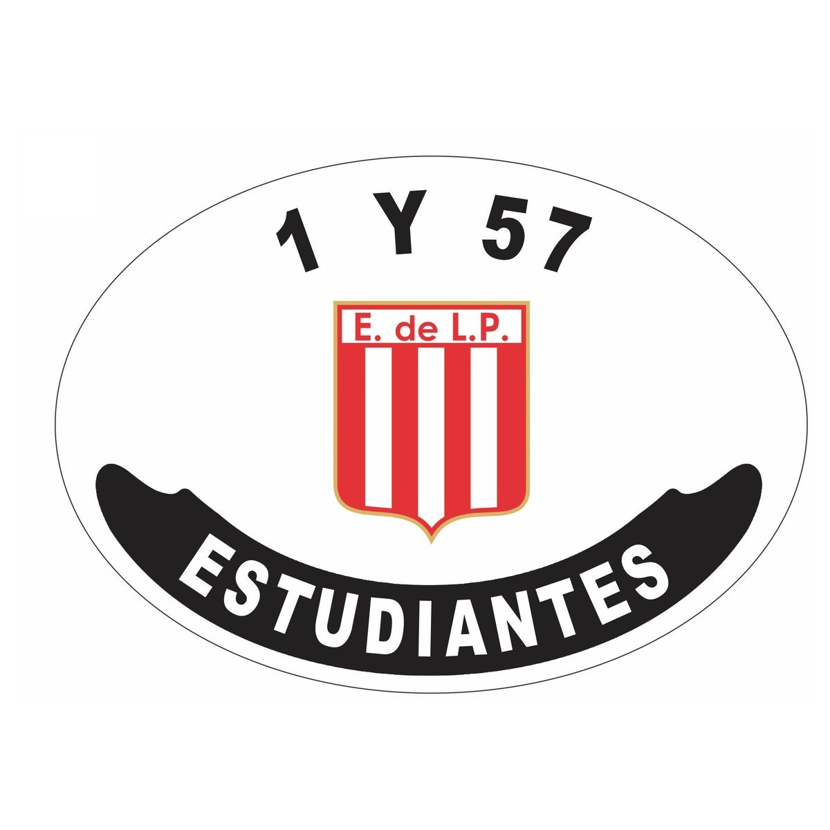 Placa enlozada de Estudiantes de La Plata, diseño D