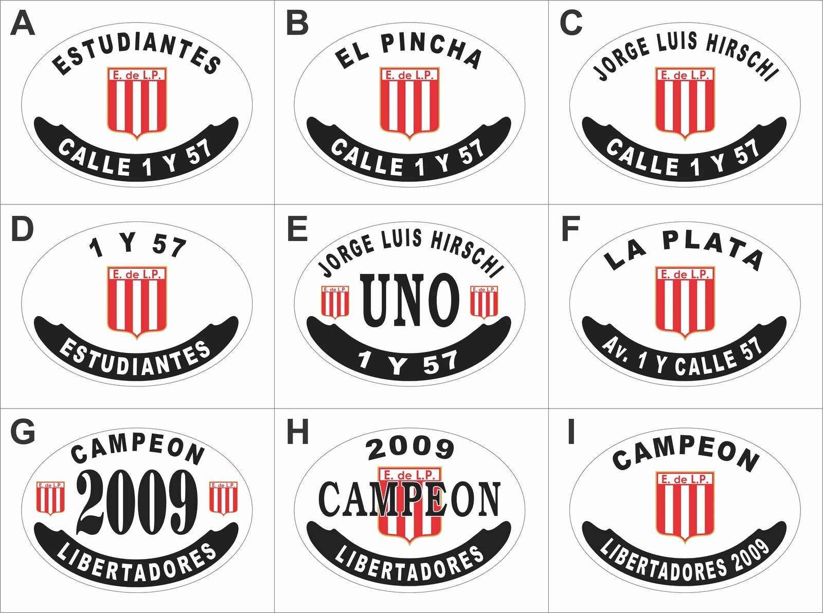 Placa Estudiantes de La Plata — modelos disponibles Modelos de placa enlozada de Estudiantes de La Plata