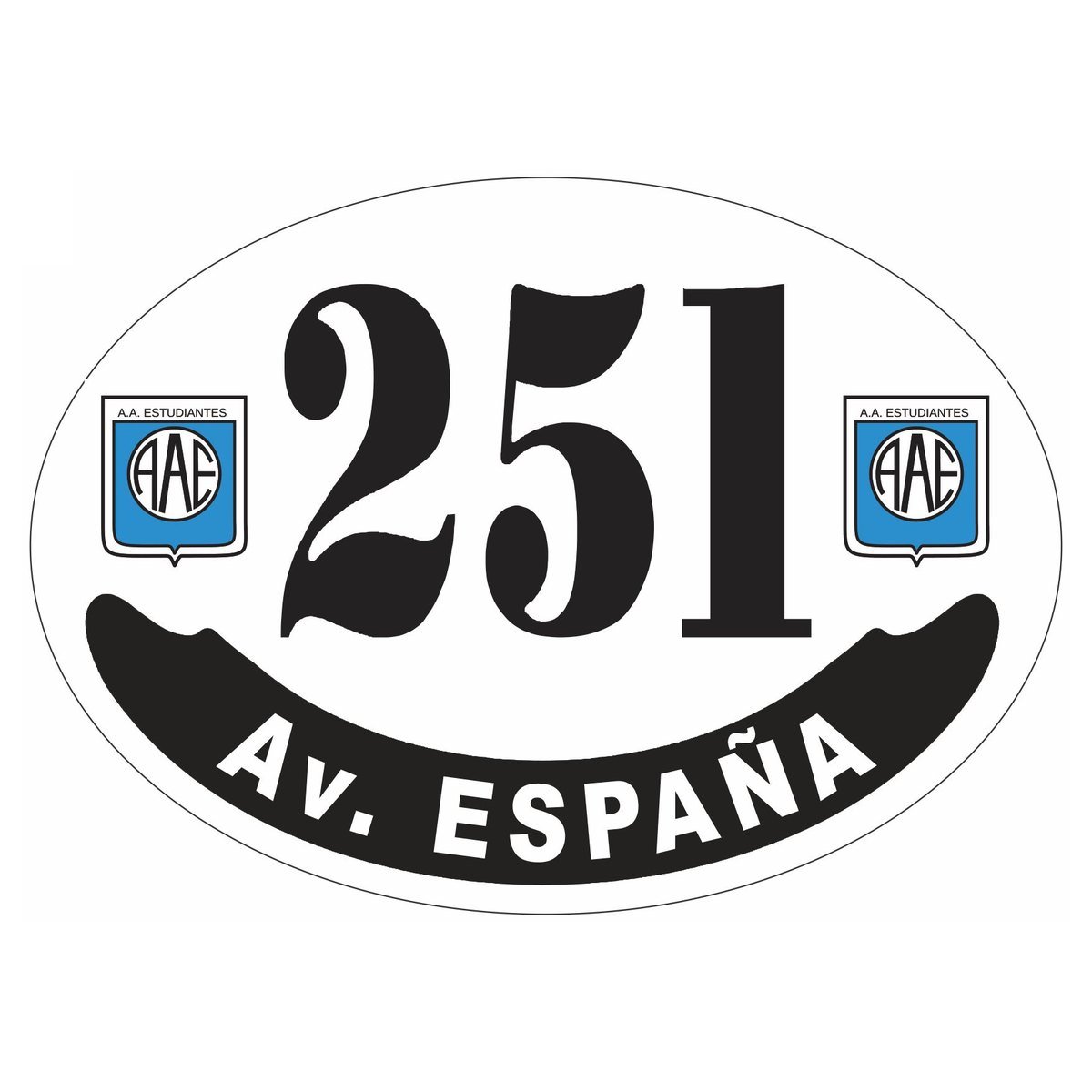 Placa enlozada de Estudiantes de Río Cuarto, diseño B