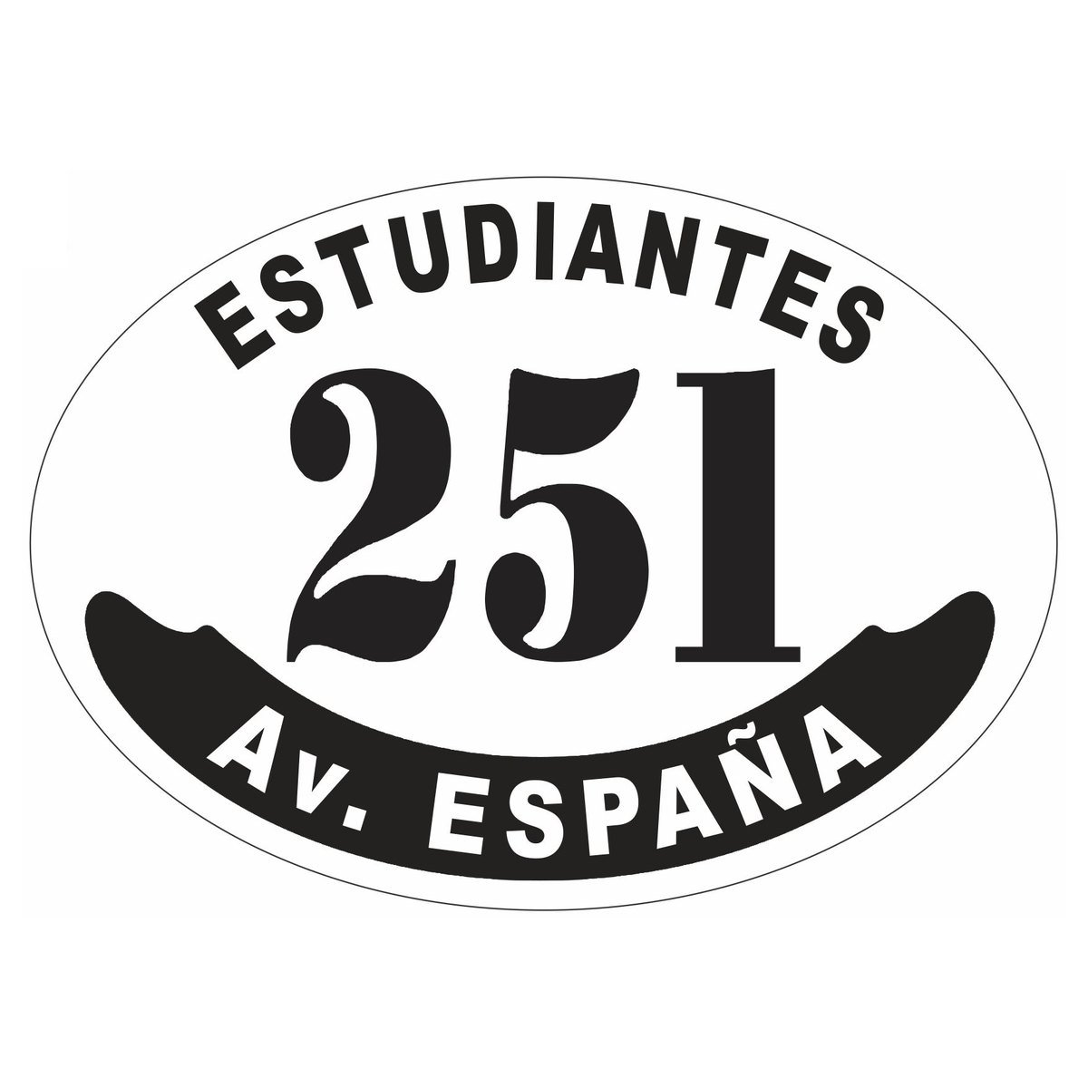 Placa enlozada de Estudiantes de Río Cuarto, diseño E