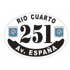 Placa enlozada de Estudiantes de Río Cuarto, diseño F