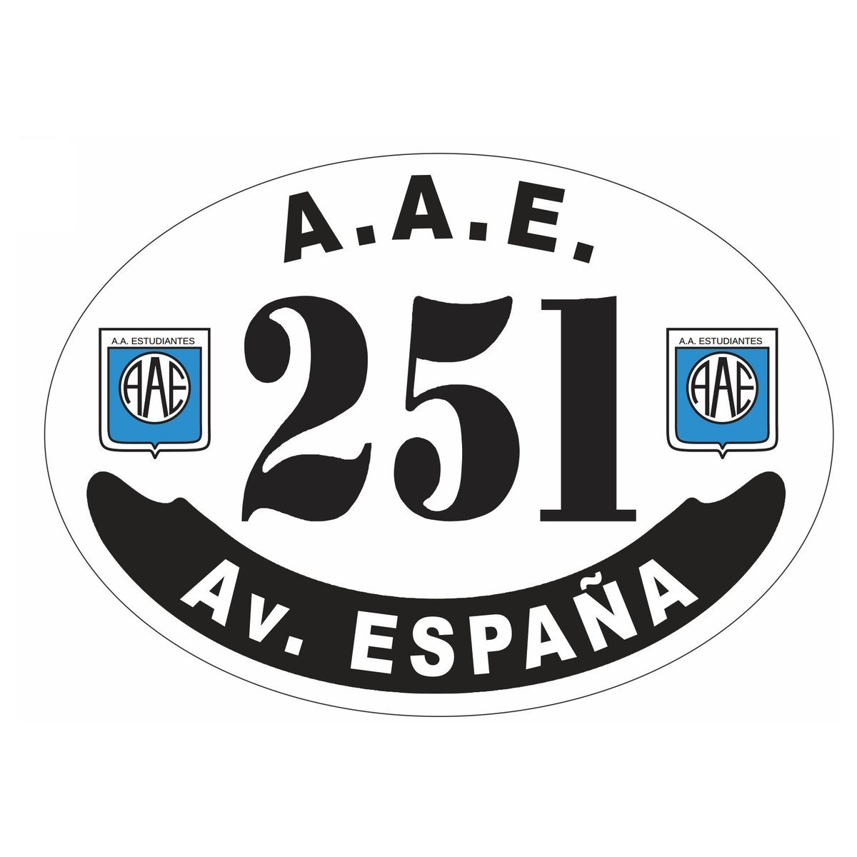 Placa enlozada de Estudiantes de Río Cuarto, diseño H