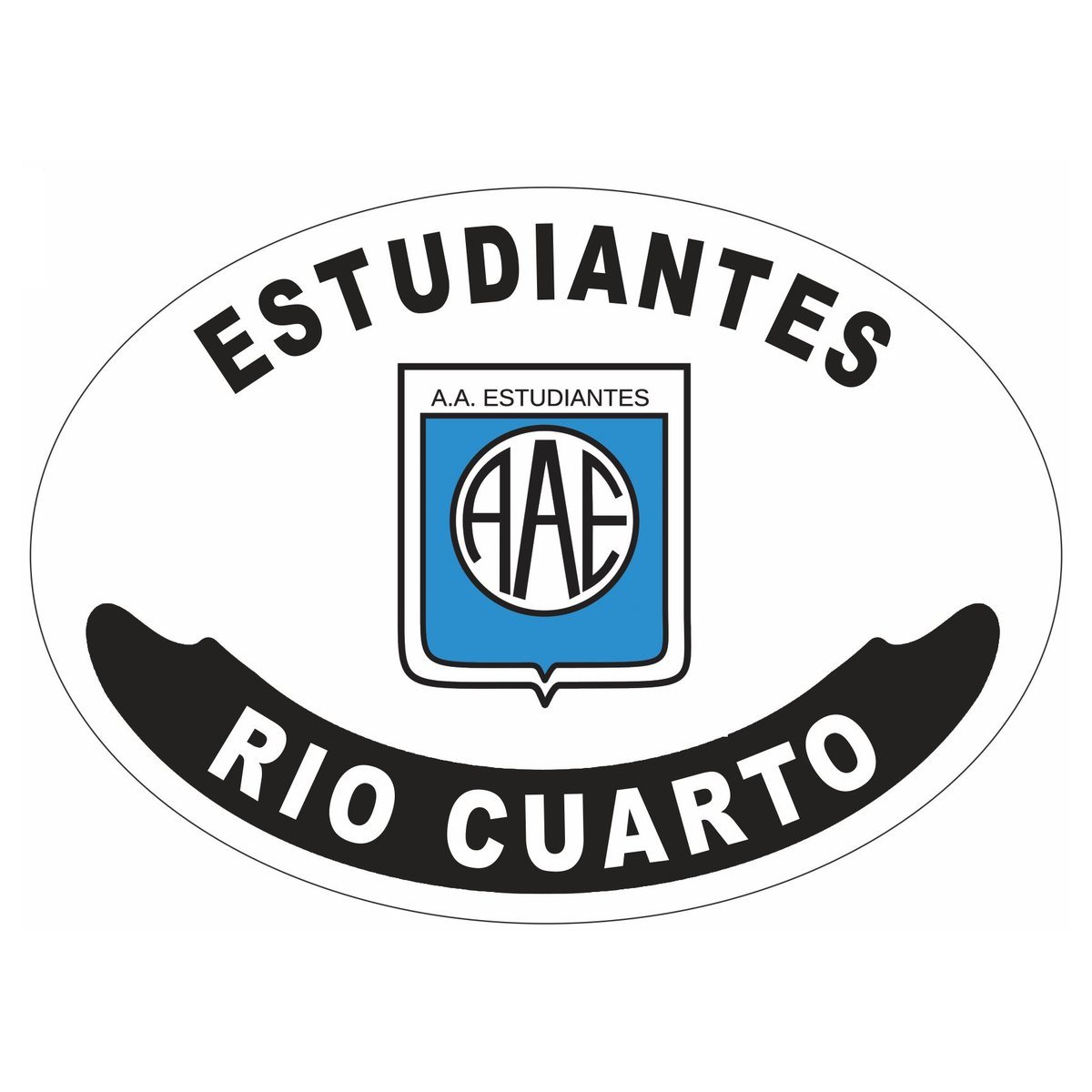 Placa enlozada de Estudiantes de Río Cuarto, diseño I