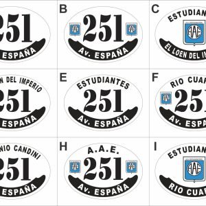 Modelos de placa enlozada de Estudiantes de Río Cuarto