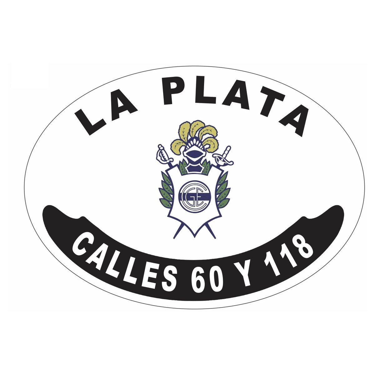 Placa enlozada de Gimnasia y Esgrima La Plata, diseño A