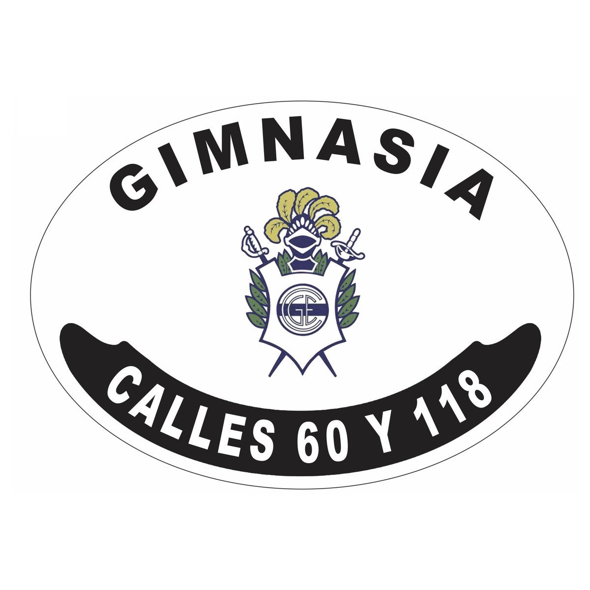 Placa enlozada de Gimnasia y Esgrima La Plata, diseño B