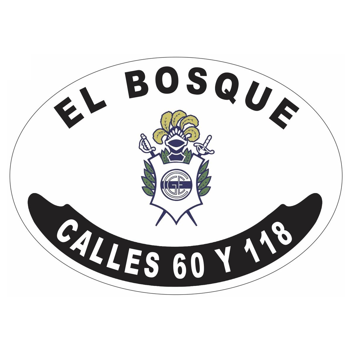 Placa enlozada de Gimnasia y Esgrima La Plata, diseño C