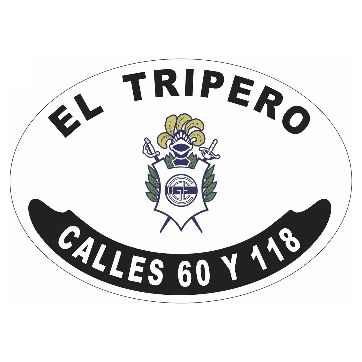 Placa enlozada de Gimnasia y Esgrima La Plata, diseño D