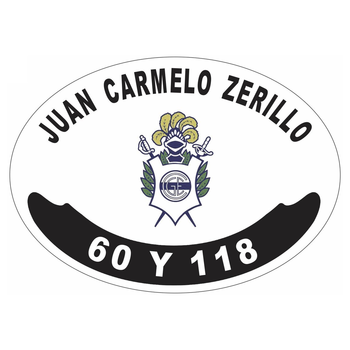 Placa enlozada de Gimnasia y Esgrima La Plata, diseño F
