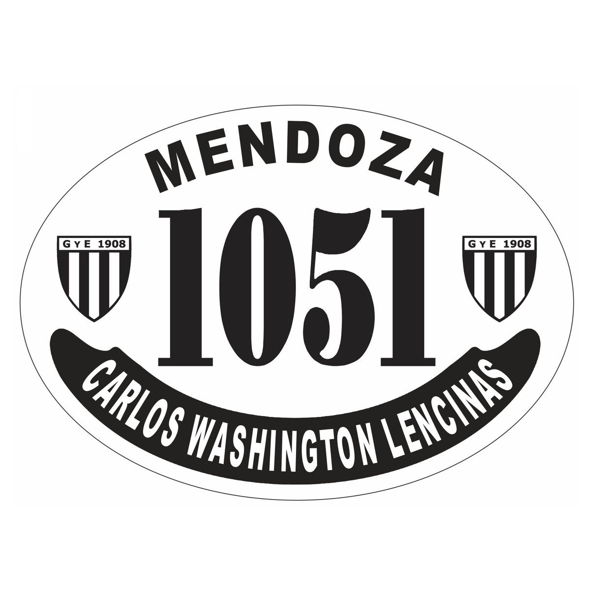 Placa enlozada de Gimnasia y Esgrima de Mendoza, diseño I