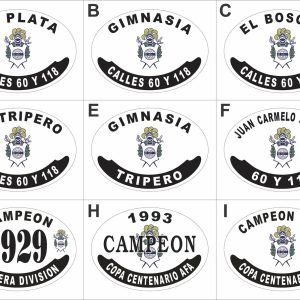 Modelos de placa enlozada de Gimnasia y Esgrima La Plata