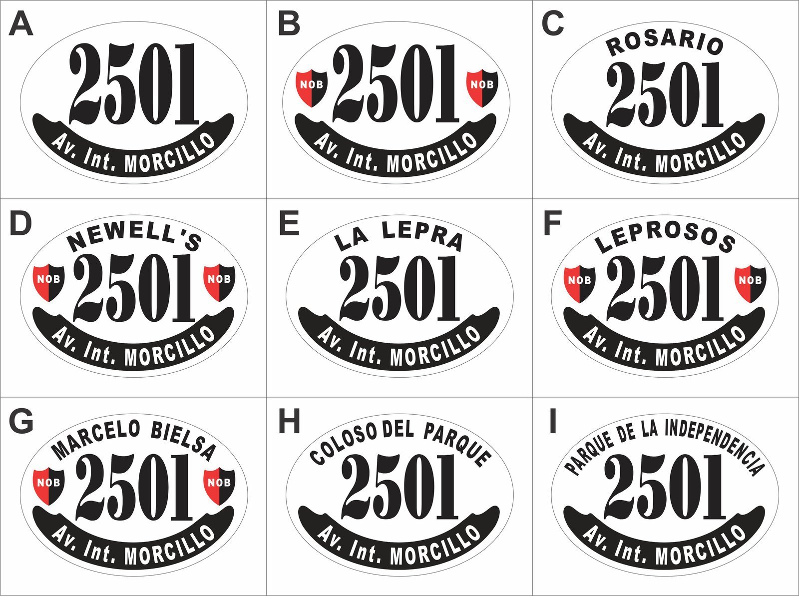 Placa Newell's Old Boys — modelos disponibles Modelos de placa enlozada de Newell's Old Boys