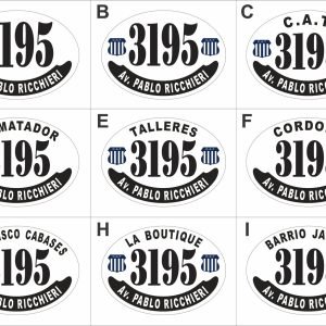 Modelos de placa enlozada de Talleres