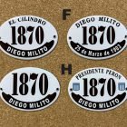 Placas Racing Club — diseños E, F, G y H