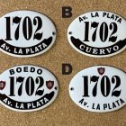 Placas San Lorenzo — diseños A, B, C y D