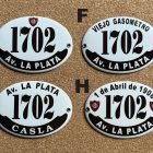 Placas San Lorenzo — diseños E, F, G y H